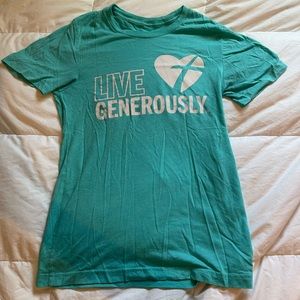 Teal live generously T-shirt